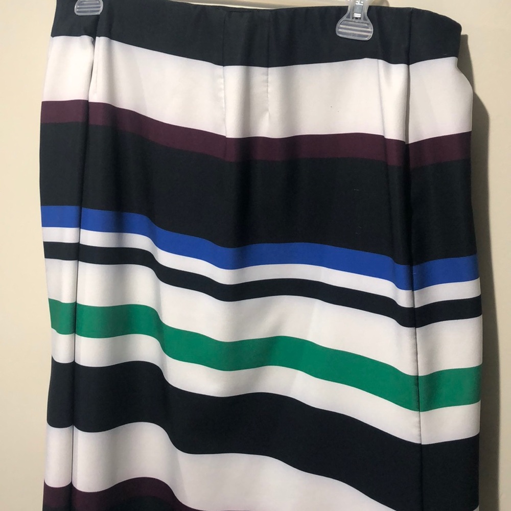 Multicolored Striped Skirt w/ Ruffle - Picture 3 of 4
